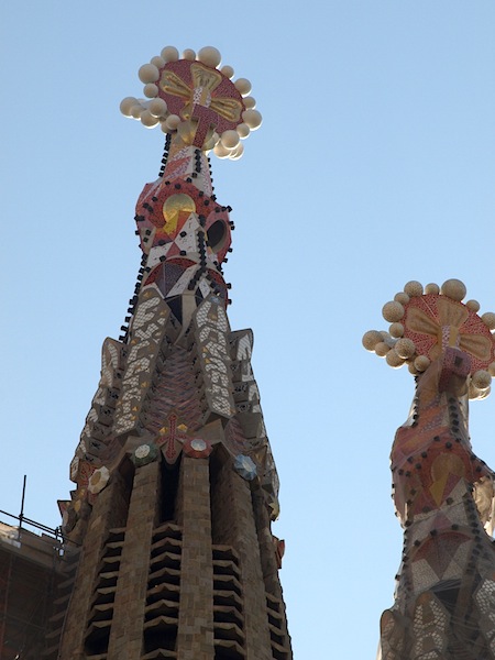 The unseen detail on high of the Sagrada Familia church.