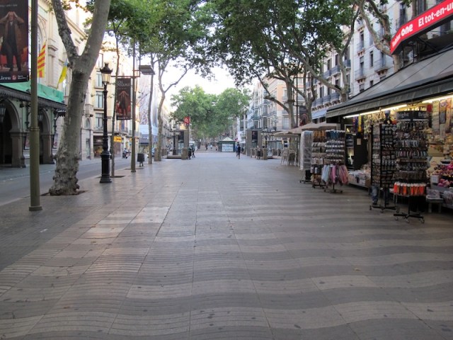 La Rambla early in the morning.