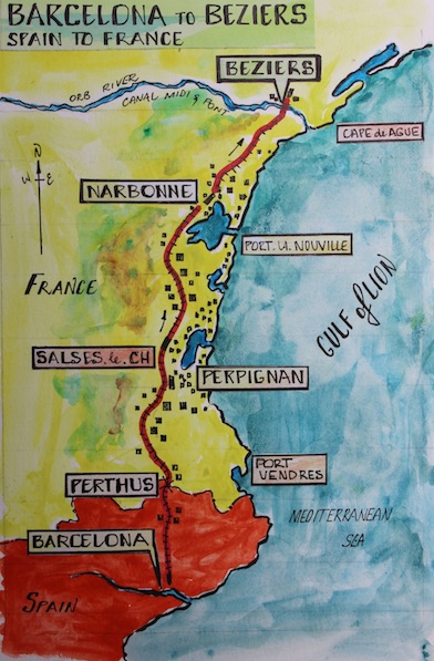 2 map Barcelona to Beziers