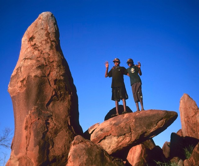  Larry’s charges, Malcolm and Ryan, out west of Yuendumu. 