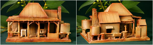 Australian Bush Building Series homestead, front and rear views. 