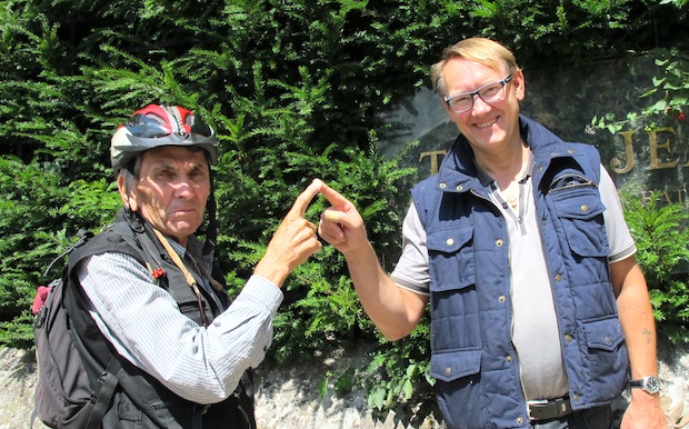 The friendly gardener at Rouen Tower.