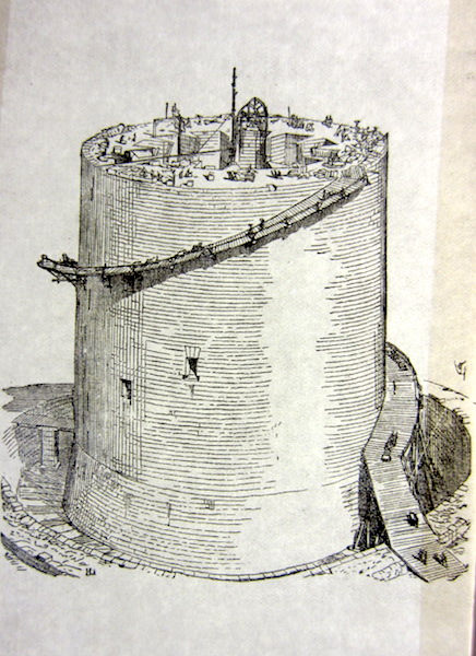 Artist’s impression showing the construction of the Great Tower. 