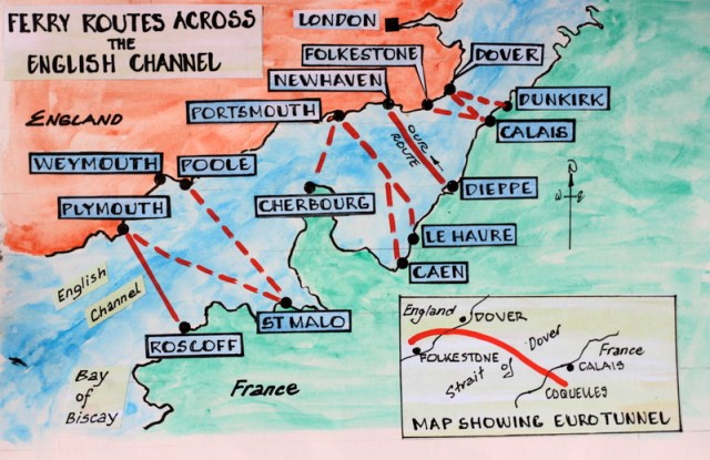 Ferry routes across ‘The Ditch’. 