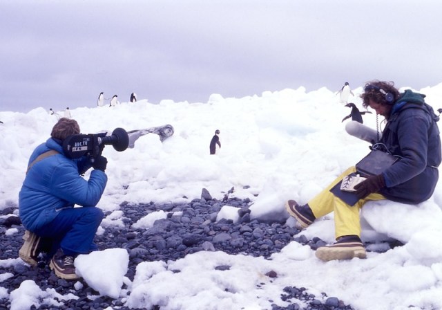 Filming for the ABC. 