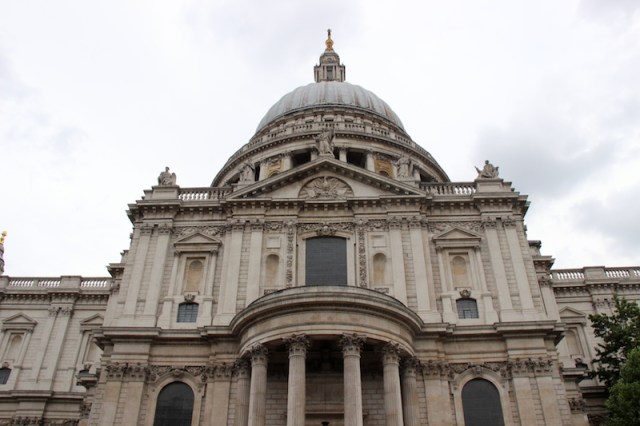 St Pauls Cathedral. The ball, cross and lantern on top of the dome weighs seven hundred and seventy seven tonnes. 