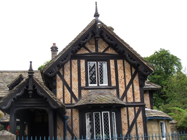 Another half-timbered house with Herringbone brick infill.  